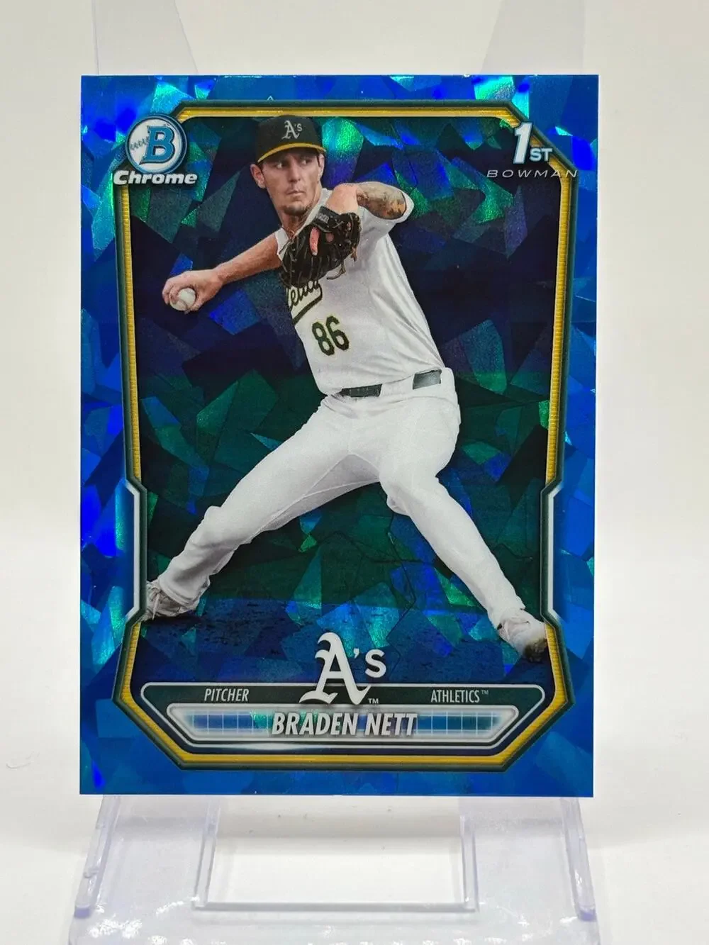 2026 Bowman Sapphire Braden Nett 1st Chrome Prospect Oakland Athletics